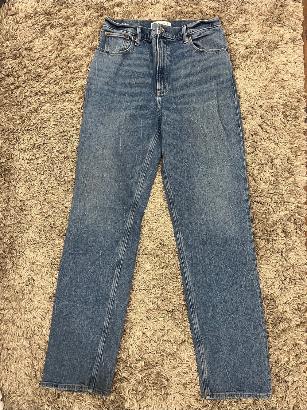 Abercrombie & Fitch Light Blue '90s Straight Ultra High Rise Jeans